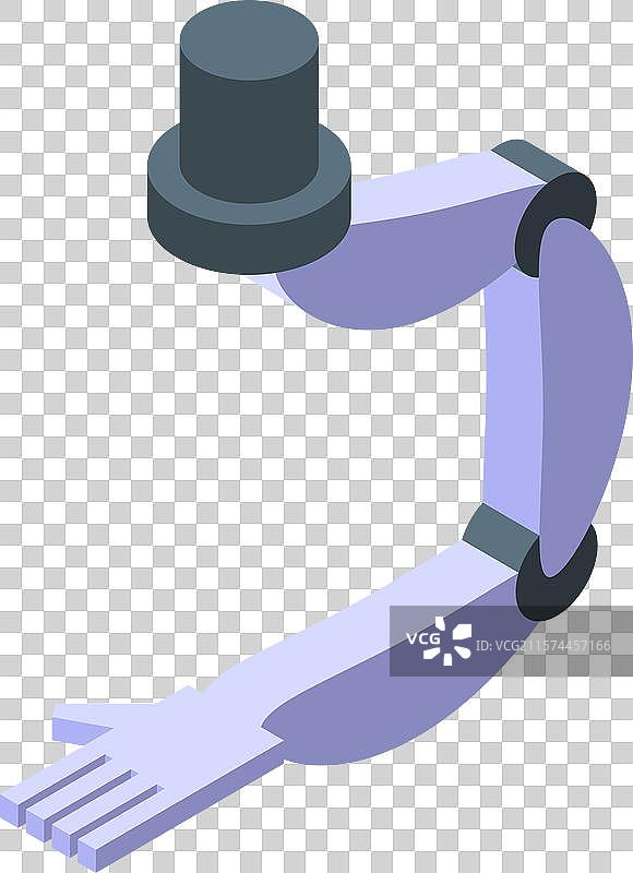 机械手臂握住圆柱形物体的等轴测视图图片素材