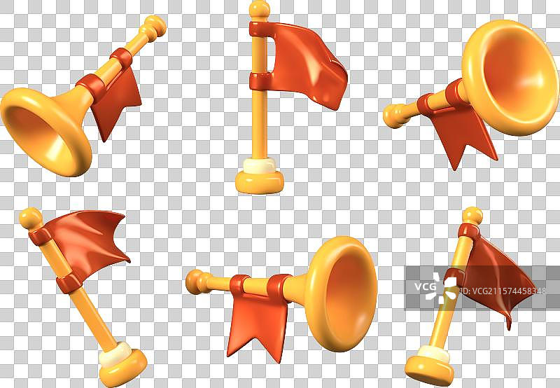 真实的游戏旗帜和小号图片素材