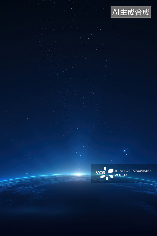 【AI数字艺术】行星发光图片素材