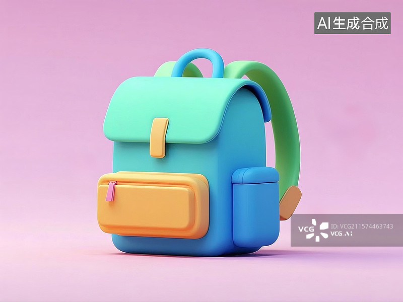 【AI数字艺术】3D卡通可爱背包图片素材