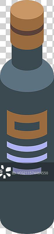 黑色玻璃瓶，带软木塞，内含液体图片素材