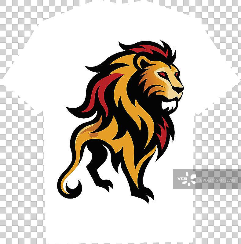 火焰鬃毛的凶猛狮子 - 艺术图片素材