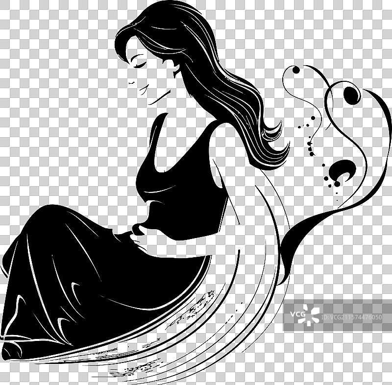 绽放光彩的微笑准妈妈徽章图片素材