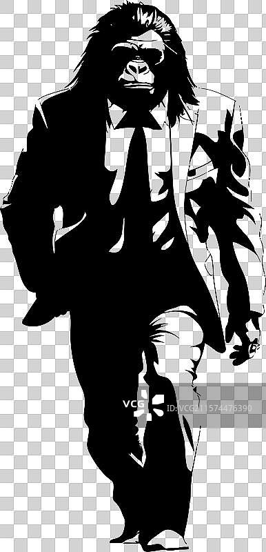 优雅的高管风格猩猩徽章设计图片素材