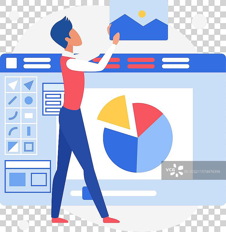 男性设计用户体验界面图片素材