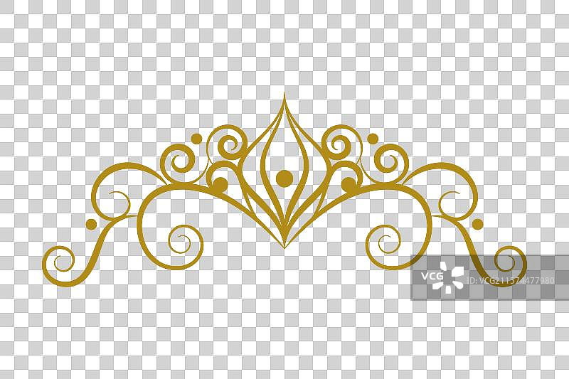 复古优雅的金色王冠图标设计图片素材