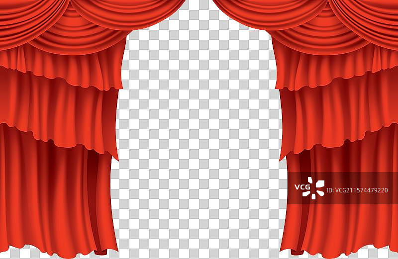 红色窗帘 逼真的剧院面料 丝绸图片素材