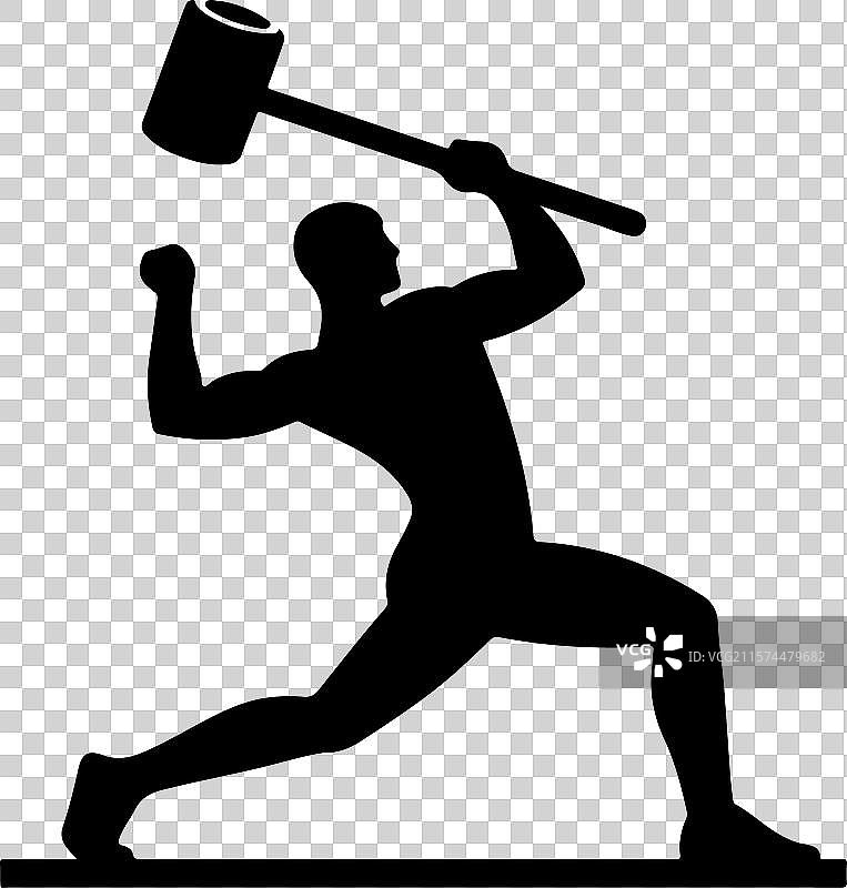 锤子投掷剪影 2图片素材