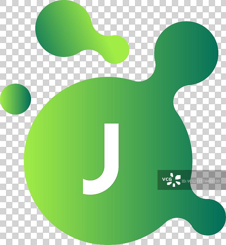 字母J的科学生物分子粒子标志图片素材
