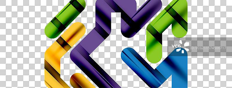 抽象背景 - 彩色线条构成图片素材