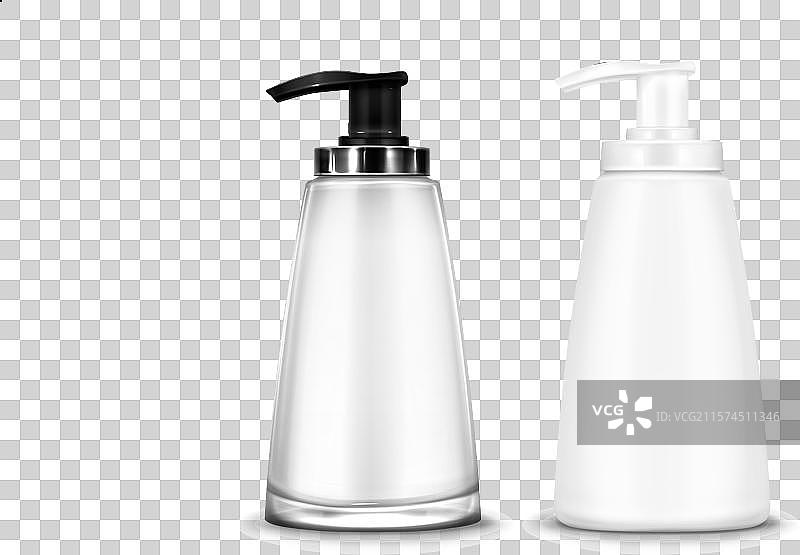 带泵盖的化妆品瓶模型图片素材