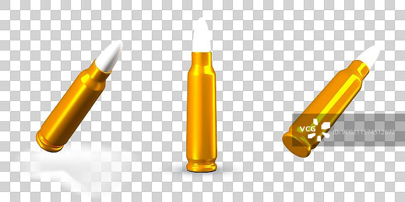 长金属弹匣，装有子弹弹药图片素材