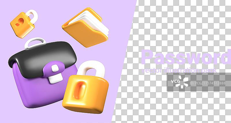 数据保护的3D模板集合图片素材