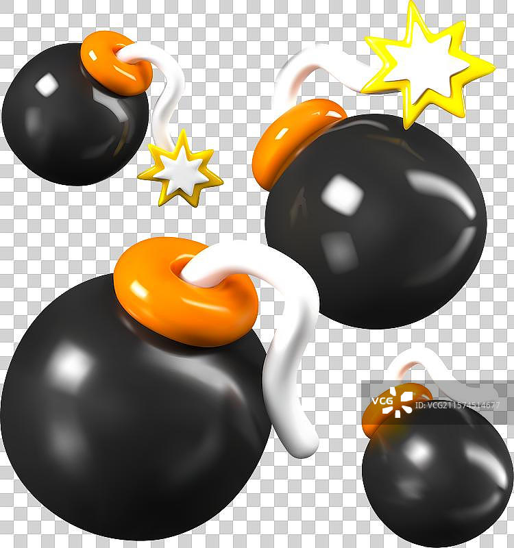 不同位置的黑色炮弹集合图片素材