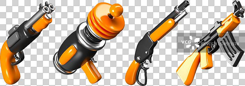 经典武器的不同类型集合图片素材