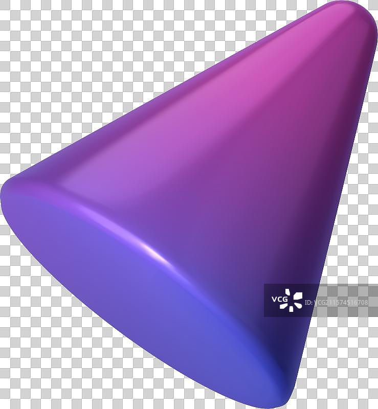 抽象的紫色三维锥体孤立在图片素材