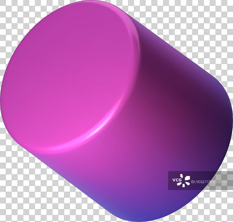 抽象的紫色三维圆柱体，孤立展示图片素材