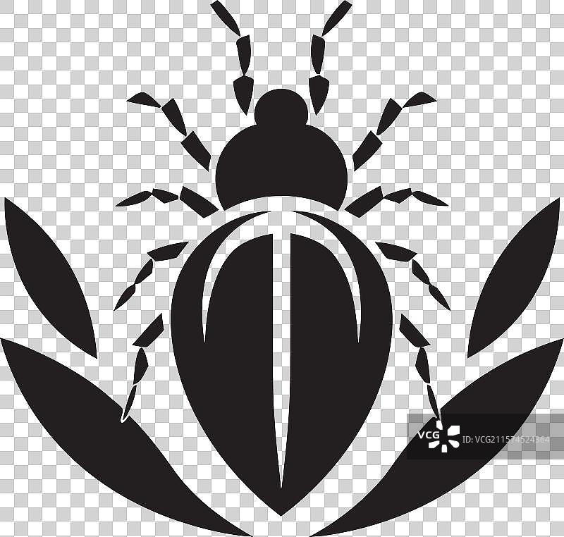 经典优雅的黑蚜虫标志，标志性的蚜虫图片素材