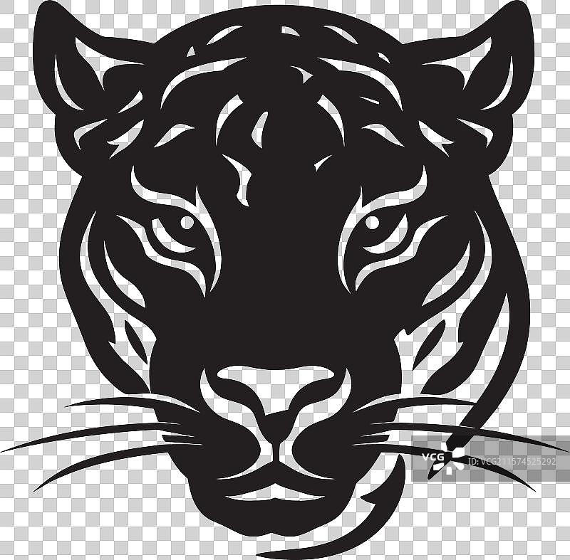 夜间潜行者美洲虎标志咆哮的野性艺术图片素材