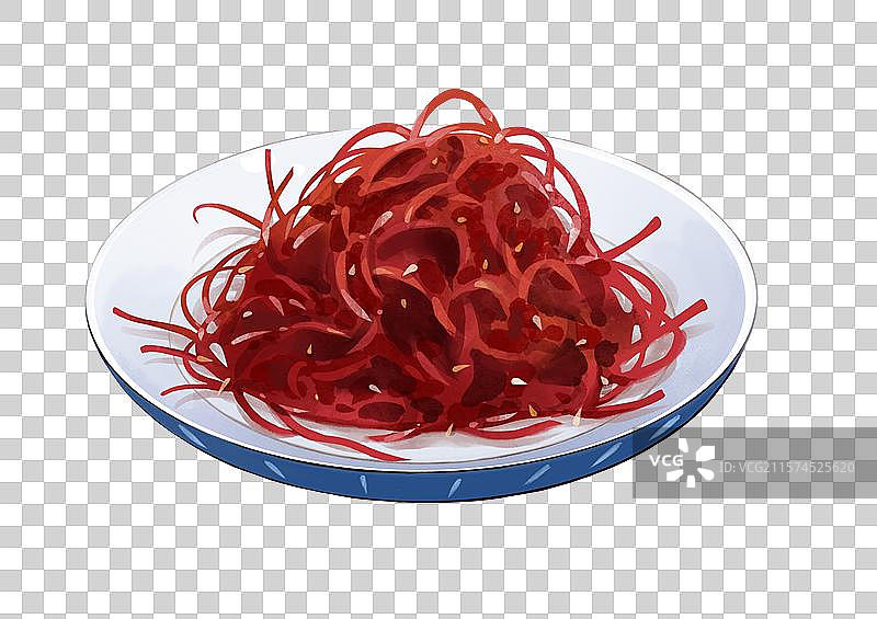 灯影牛肉四川达州特色美食手绘风格插画元素图片素材