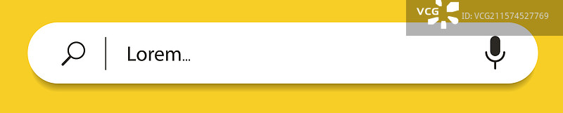 黄色背景上的互联网浏览器搜索栏图片素材