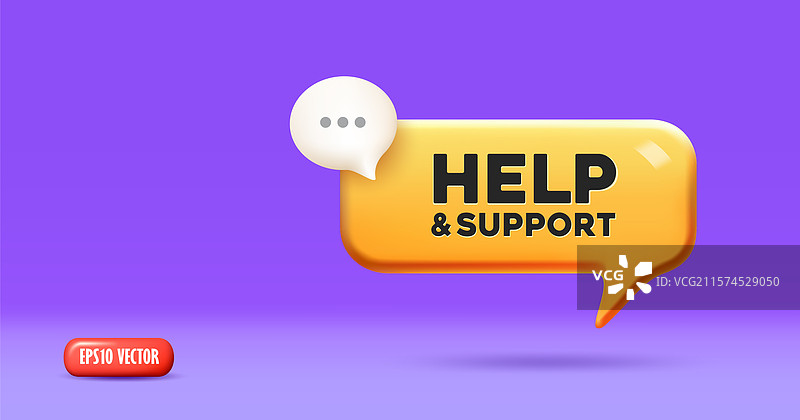 3D黄色对话气泡设计图片素材