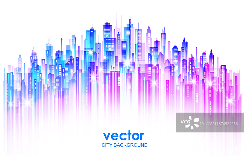 城市建筑天际线全景背景图片素材