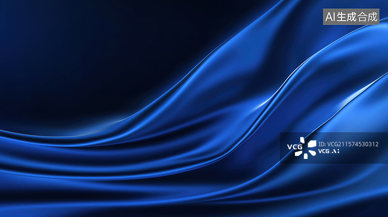 【AI数字艺术】蓝色背景丝绸丝织品图片素材