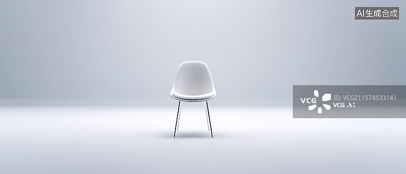 【AI数字艺术】极简主义的白色单椅图片素材