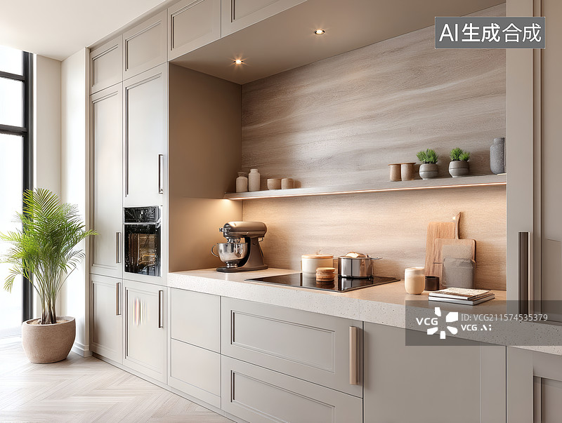 【AI数字艺术】现代简约厨房设计图片素材