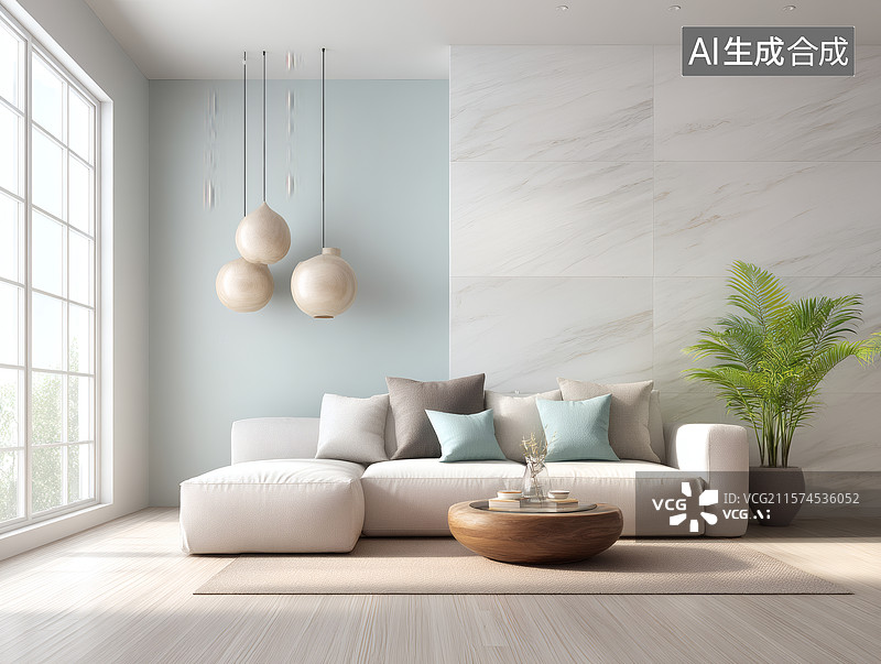 【AI数字艺术】现代简约客厅设计图片素材