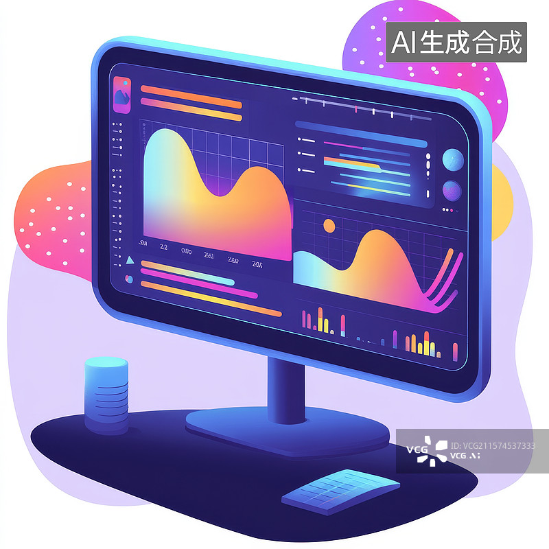 【AI数字艺术】数据可视化界面展示图片素材
