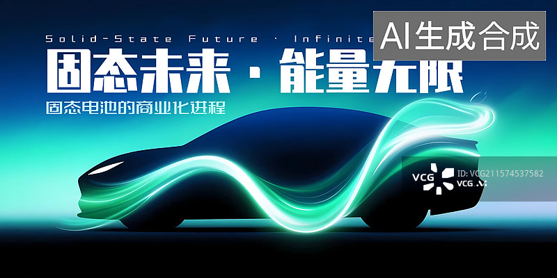 【AI数字艺术】新能源汽车活动会议展板图片素材