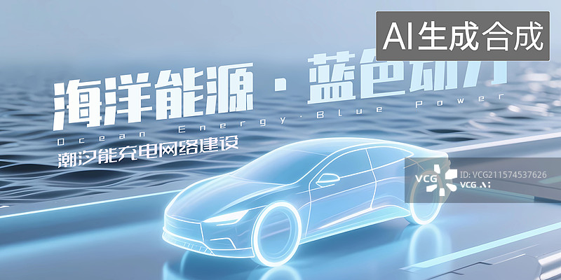 【AI数字艺术】新能源汽车活动会议展板图片素材