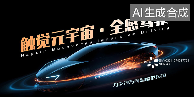 【AI数字艺术】新能源汽车活动会议展板图片素材