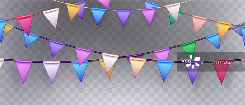 生日和节日三角旗派对彩带图片素材