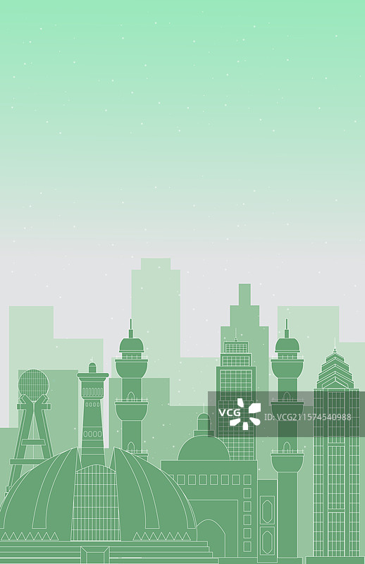 新疆绿色环保城市简约大气建筑地标图片素材