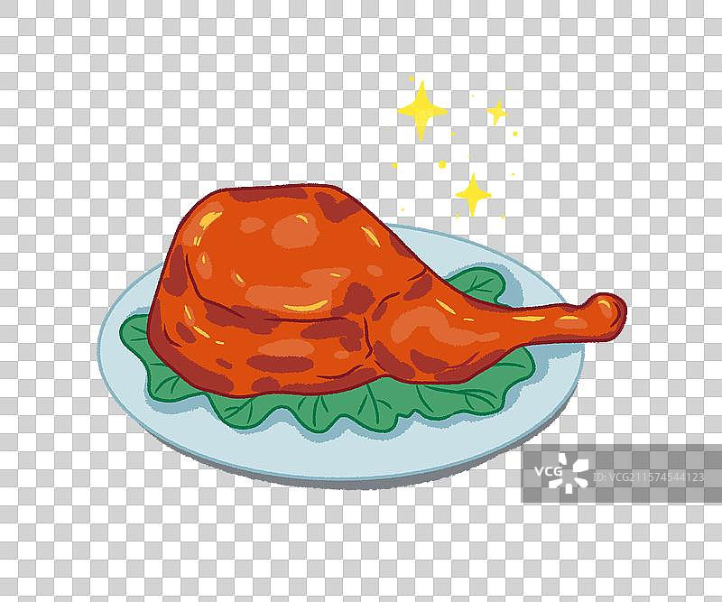 烤羊腿 手绘插画图片素材