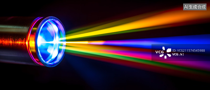【AI数字艺术】光谱投影：色彩斑斓的光线展示图片素材