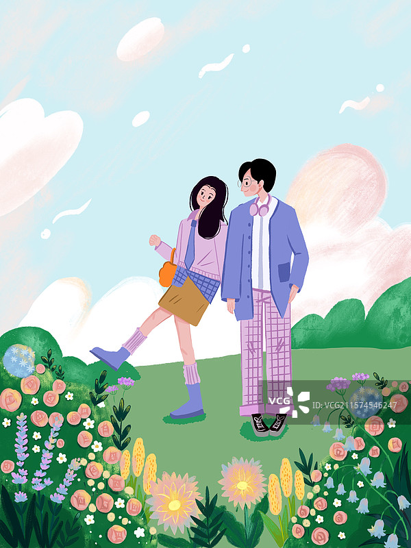 情侣户外出行图片素材