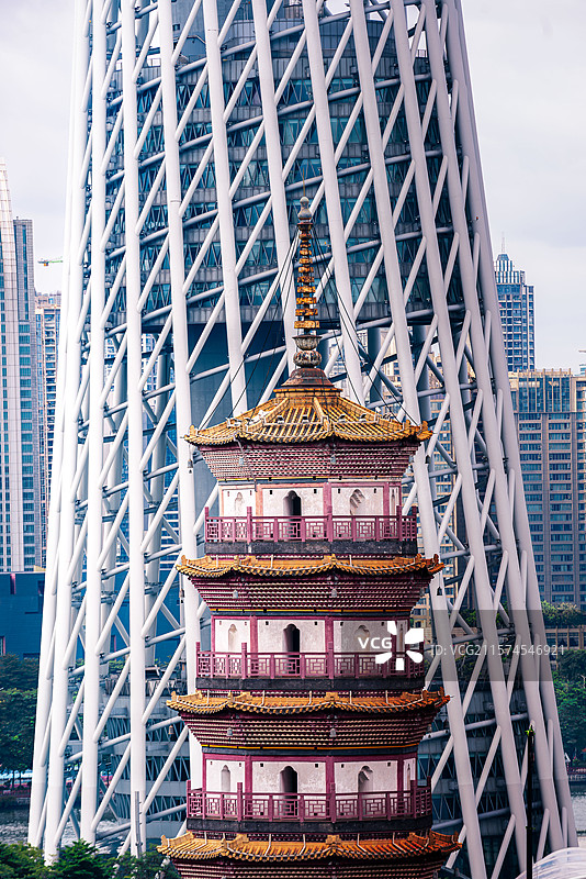 赤岗塔与广州塔图片素材