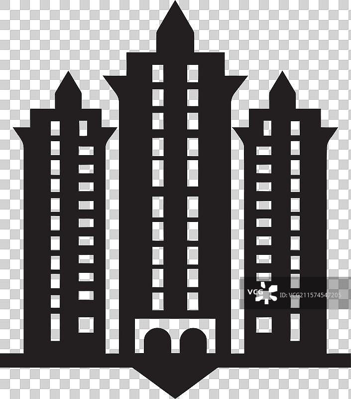 静谧的城市风景，黑色建筑的工艺之美图片素材