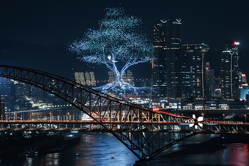 重庆无人机吉尼斯世界纪录图片素材