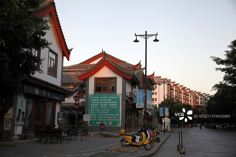 广西百色市田州区田州古城夕照图片素材