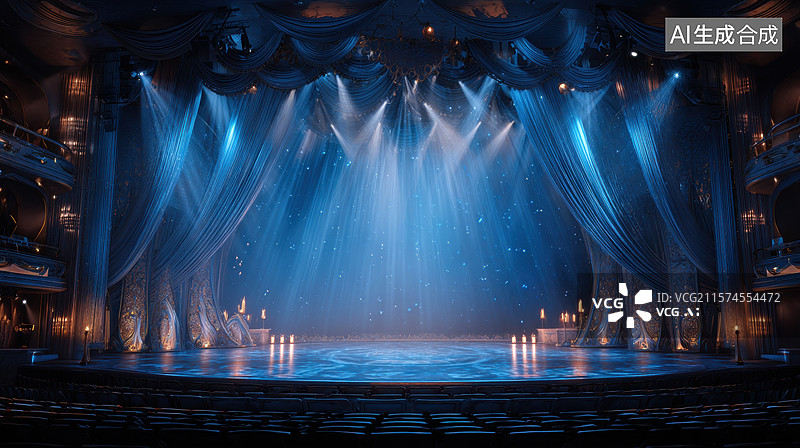 【AI数字艺术】华丽舞台灯光效果图片素材