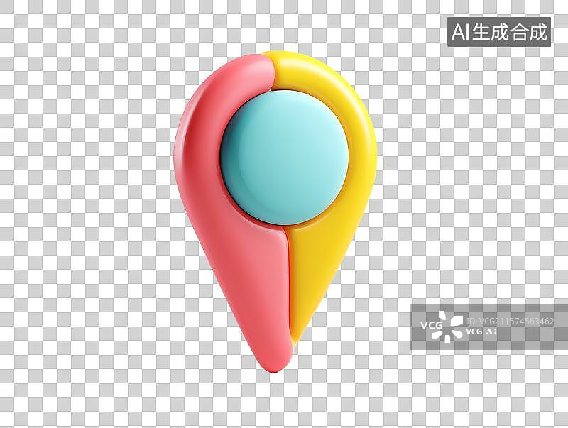 【AI数字艺术】【免抠png素材】彩色3D卡通定位指针图片素材