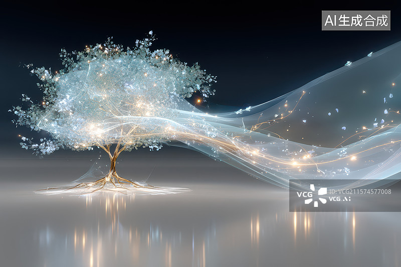 【AI数字艺术】​​梦幻光影之树奇幻景观​图片素材