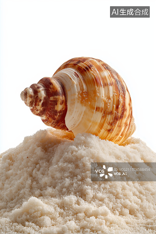 【AI数字艺术】白色背景下的贝壳图片素材