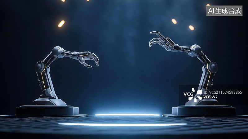 【AI数字艺术】机械臂和平台图片素材