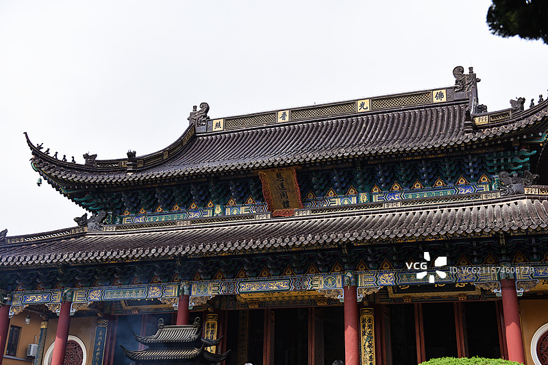 舟山普陀山风景区紫竹林寺庙图片素材